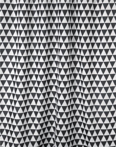 BISK Erga Plain, sprchový závěs s háčky (12ks) 200x180 cm, bílá-černá, ERG-06880