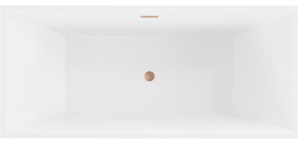 Mexen Vigo, volně stojící vana 178,5 x 80 cm, bílá-černá, měděný přepad, 51251788075-65