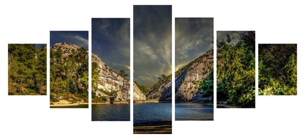Obraz krajiny s jezerem (210x100 cm)