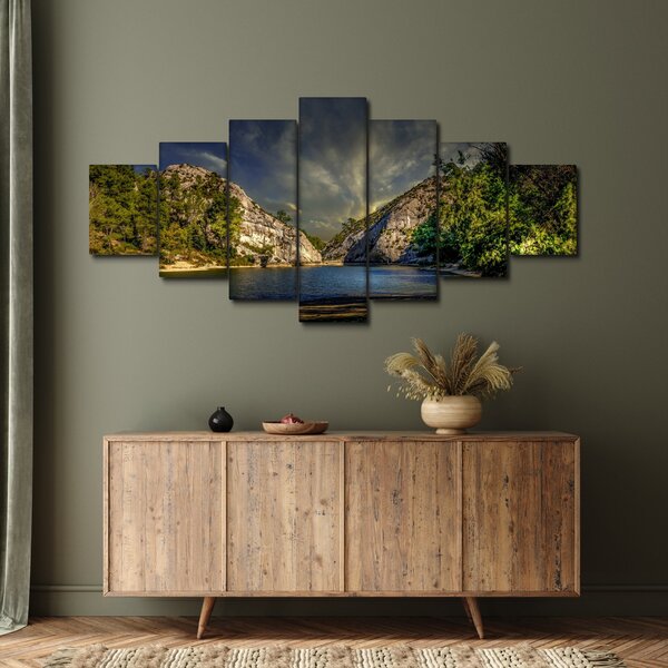 Obraz krajiny s jezerem (210x100 cm)