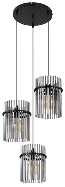 Globo Lighting Gorley závěsné svítidlo 3x60 W černá-kouřová 15698-3HR