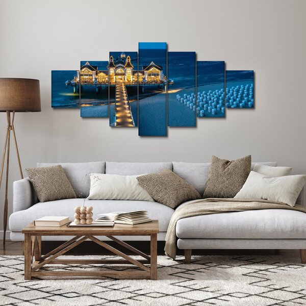 Obraz - hotel na pláži (210x100 cm)
