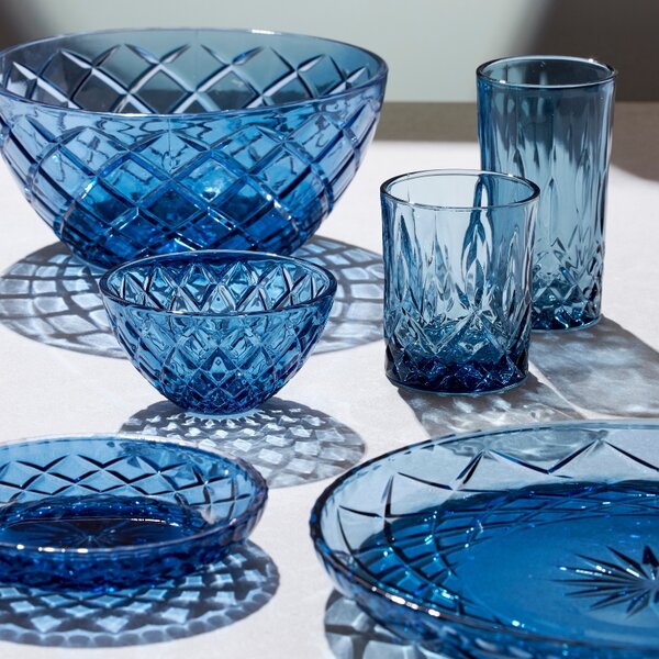 Lyngby Glas Set čtyř modrých sklenic Sorrento 380 ml