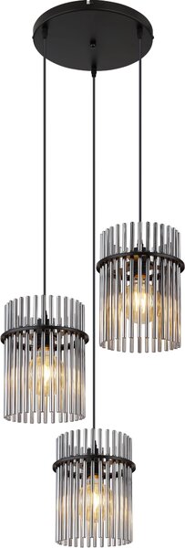 Globo Lighting Gorley závěsné svítidlo 3x60 W černá-kouřová 15698-3HR