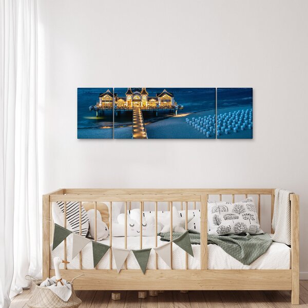 Obraz - hotel na pláži (170x50 cm)