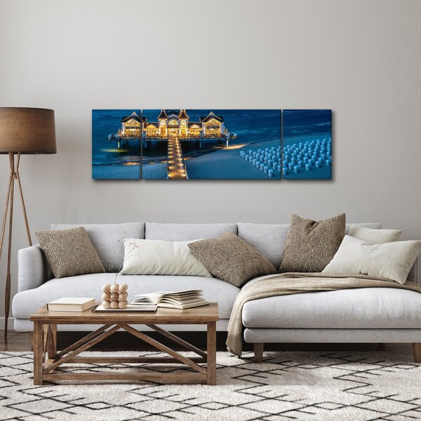 Obraz - hotel na pláži (170x50 cm)