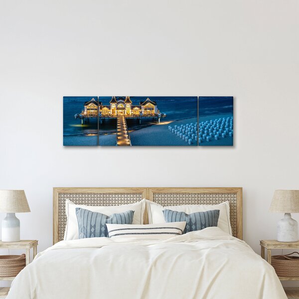 Obraz - hotel na pláži (170x50 cm)