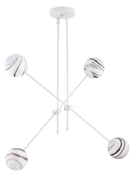 Argon 1841 - Lustr na tyči ABSOS 4xE14/7W/230V alabastr bílá