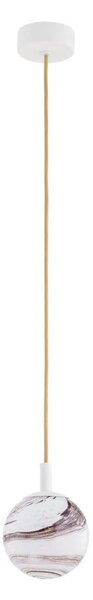 Argon 8451 - Lustr na lanku ALMIROS 1xE14/7W/230V pr. 12 cm alabastr bílá/zlatá