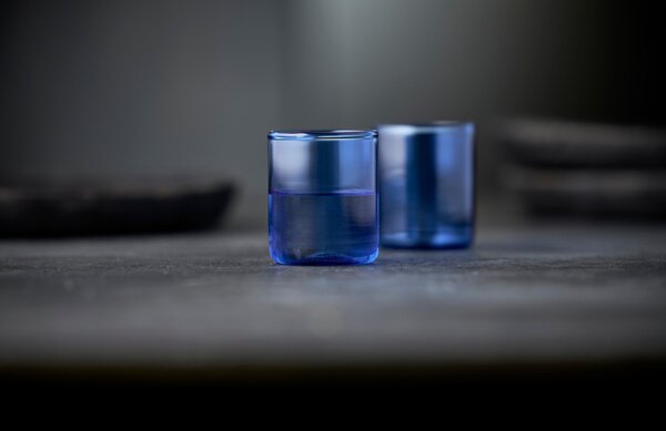 Lyngby Glas Set dvou modrých sklenic na destiláty Torino 60 ml