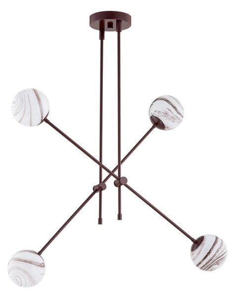 Argon 1842 - Lustr na tyči ABSOS 4xE14/7W/230V alabastr hnědá