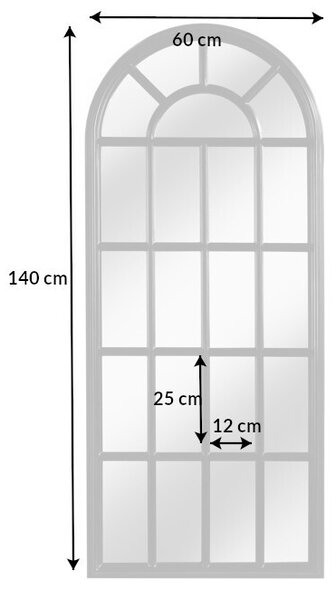 Obloukové vintage zrcadlo Castillo 140 cm černé