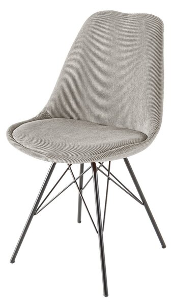 Designová moderní židle Scandinavia s manšestrovým šedým čalouněním