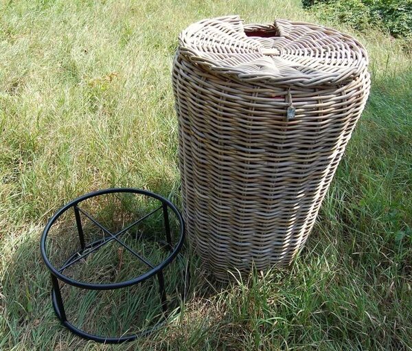 Ratanový sud na dešťovou vodu JEROEN, Gray, 200 L (Van der Leeden® )