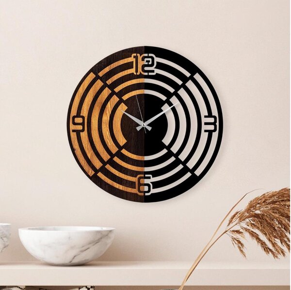 Nástěnné hodiny pr. 56 cm 1xAA dřevo/kov