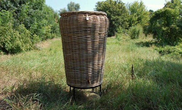 Ratanový sud na dešťovou vodu JEROEN, Gray, 200 L (Van der Leeden® )