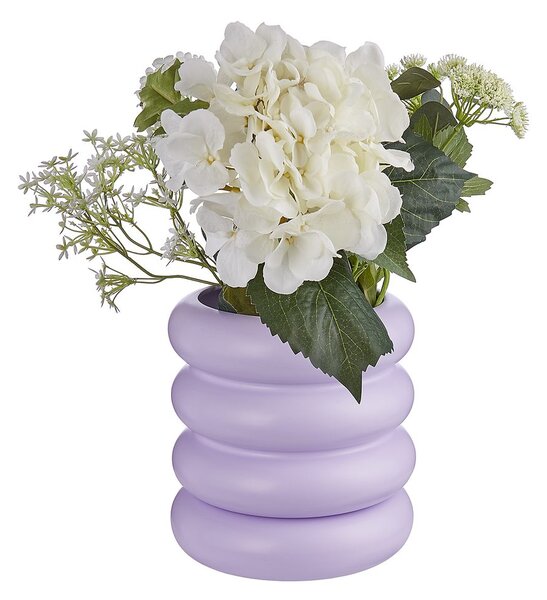 HOOP Květináč s miskou 14 cm - fialová