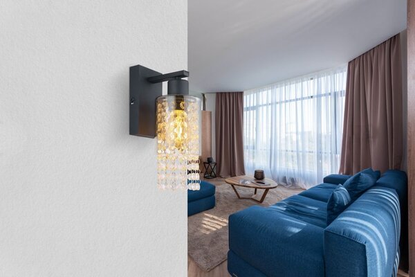 Globo Lighting Backey nástěnné svítidlo 1x40 W mosaz-kouřová 15799W