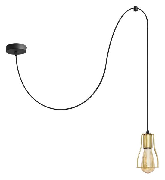 Lustr na lanku TUBE 1xE27/15W/230V černá/zlatá