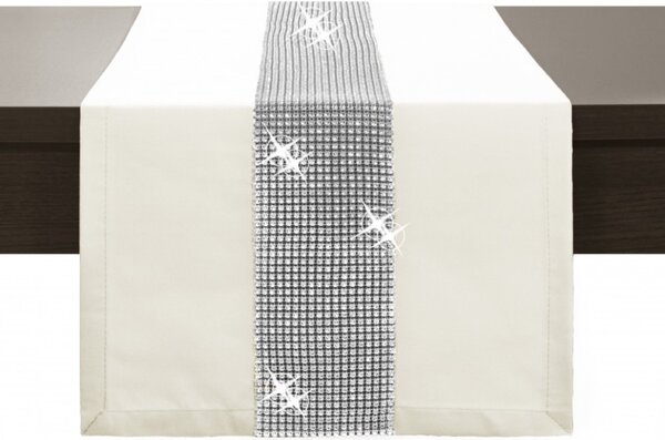 Běhoun na stůl Glamour se zirkony krémový Barva Krémová Rozměry 40x110 cm
