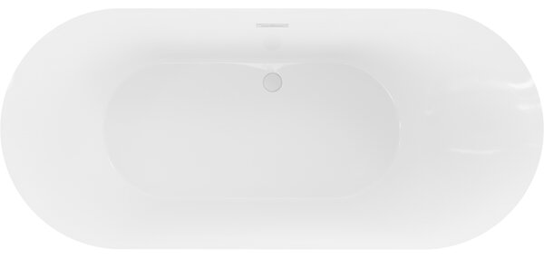 Mexen Roxy, volně stojící vana 180 x 85 cm, bílá-černá, bílý přepad, 51201808575-20
