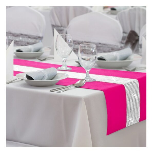 Běhoun na stůl Glamour se zirkony fuchsie Barva Fuchsia Rozměry 40x110 cm