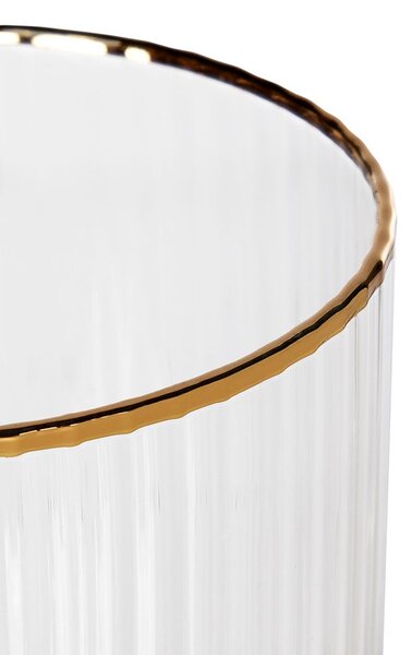 GOLDEN TWENTIES Sklenice na long drink se zlatým okrajem 500 ml