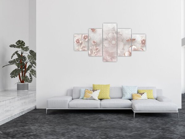 Obraz - Růžové květy (125x70 cm)