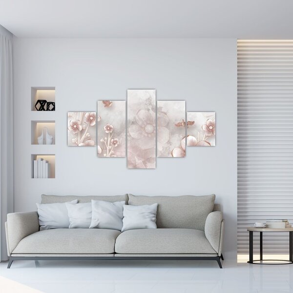 Obraz - Růžové květy (125x70 cm)