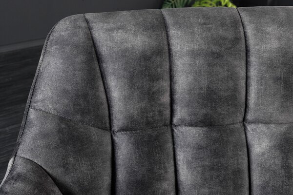 Luxusní designová lavice Mariposa se sametovým ozdobně prošívaným potahem v šedé barvě s černými nožičkami 165 cm