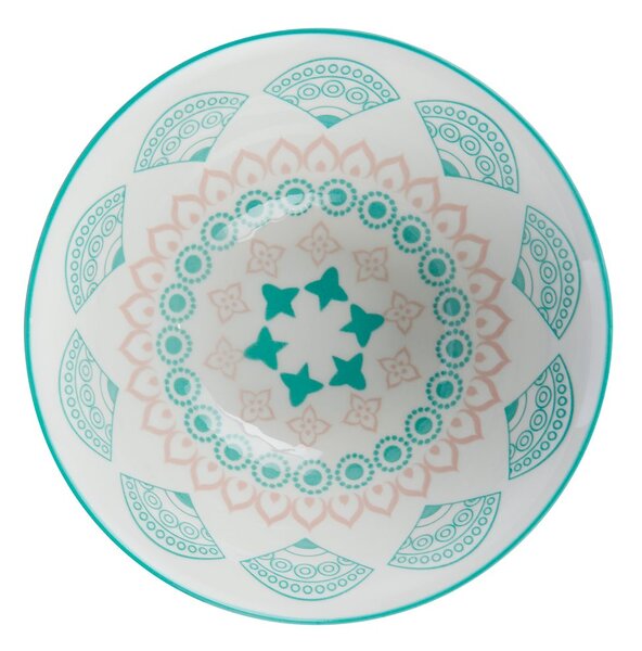 ORNAMENTS Miska 520 ml - růžová/zelená