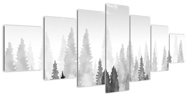 Obraz - Vrcholky lesů (210x100 cm)