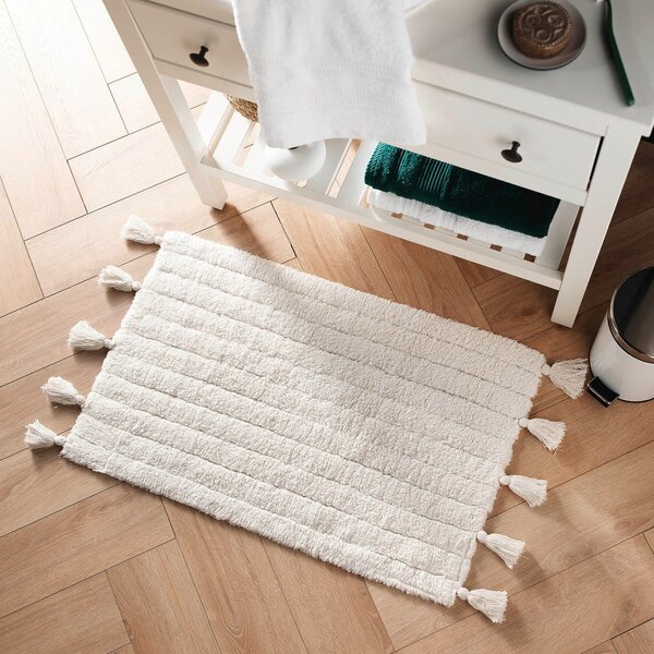 Bílá koupelnová předložka 50x80 cm Minatis – douceur d'intérieur