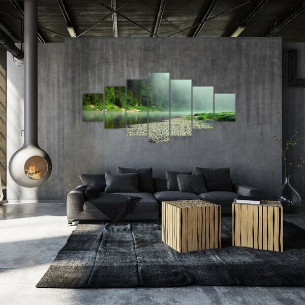 Obraz - Řeka u lesa (210x100 cm)