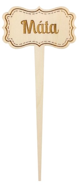 AMADEA Dřevěný zápich - cedulka na bylinky Máta, výška 20 cm, český výrobek
