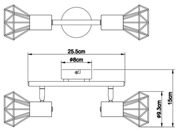 Globo Lighting Xara I stropní světlo 2x40 W chrom 54802-2