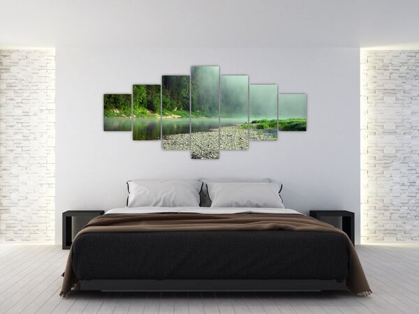 Obraz - Řeka u lesa (210x100 cm)