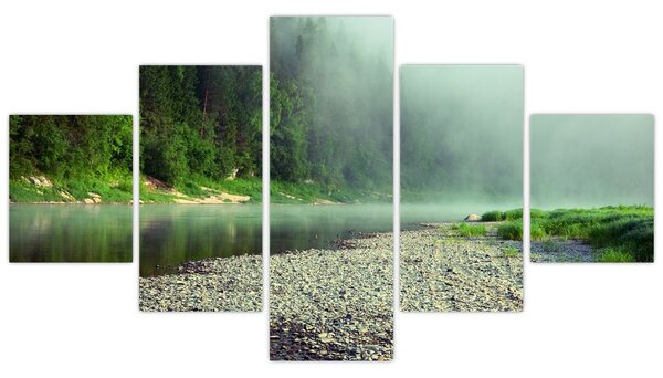 Obraz - Řeka u lesa (125x70 cm)