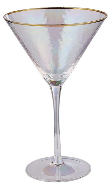 SMERALDA Sklenice na martini se zlatým okrajem 280 ml