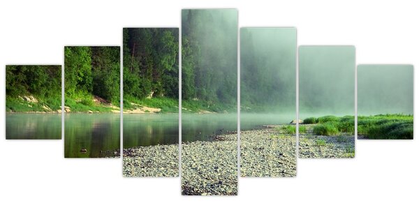 Obraz - Řeka u lesa (210x100 cm)