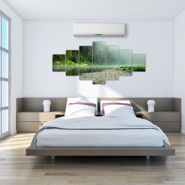 Obraz - Řeka u lesa (210x100 cm)