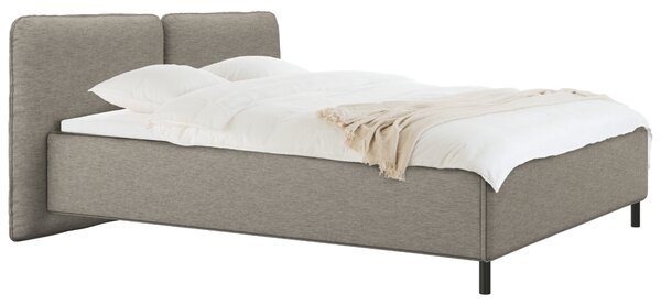 -25 % Dny MOMENTI– noo.ma Hnědá čalouněná dvoulůžková postel Melu 160 x 200 cm s úložným prostorem