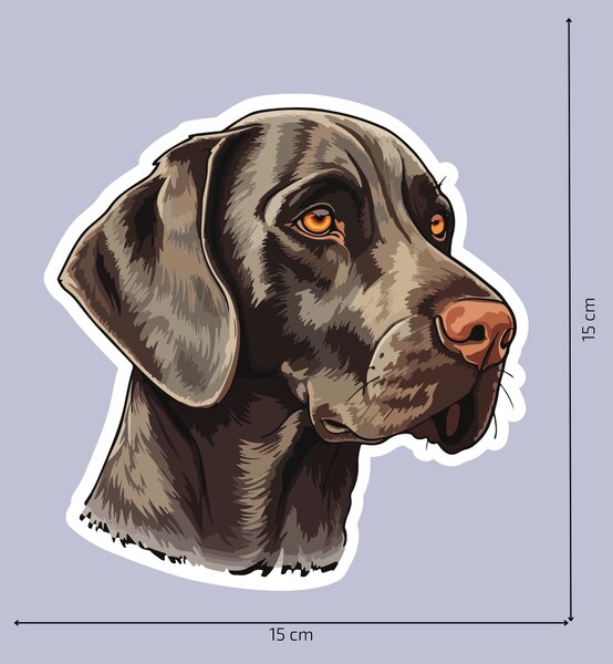 PIPPER. Nálepka Výmarský ohař Velikost: 60cm