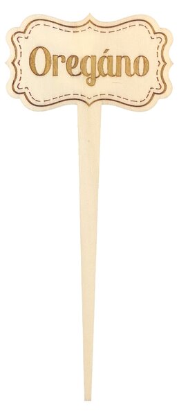 AMADEA Dřevěný zápich - cedulka na bylinky Oregáno, výška 20 cm, český výrobek