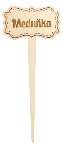AMADEA Dřevěný zápich - cedulka na bylinky Meduňka, výška 20 cm, český výrobek
