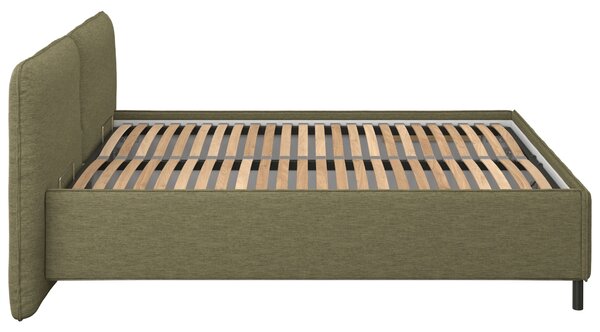 -25 % Dny MOMENTI– noo.ma Zelená čalouněná dvoulůžková postel Melu 160 x 200 cm s úložným prostorem