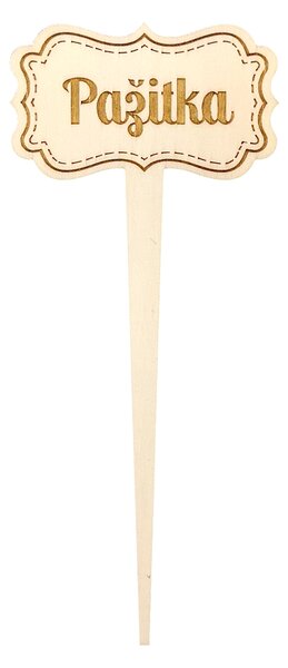 AMADEA Dřevěný zápich - cedulka na bylinky Pažitka, výška 20 cm, český výrobek