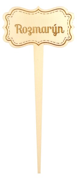 AMADEA Dřevěný zápich - cedulka na bylinky Rozmarýn, výška 20 cm, český výrobek
