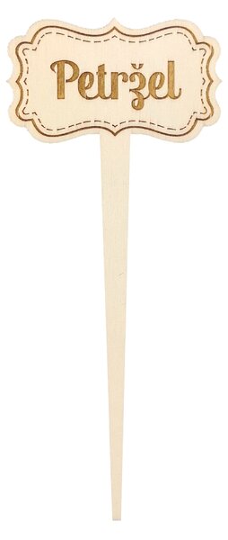 AMADEA Dřevěný zápich - cedulka na bylinky Petržel, výška 20 cm, český výrobek