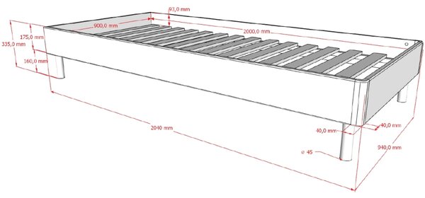Vipack Bílá dřevěná postel Forrest 90 x 200 cm